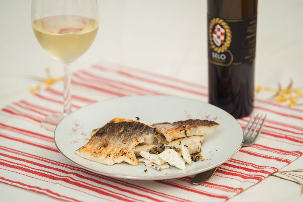 Grilled Fish with Herb Butter & Olive Oil